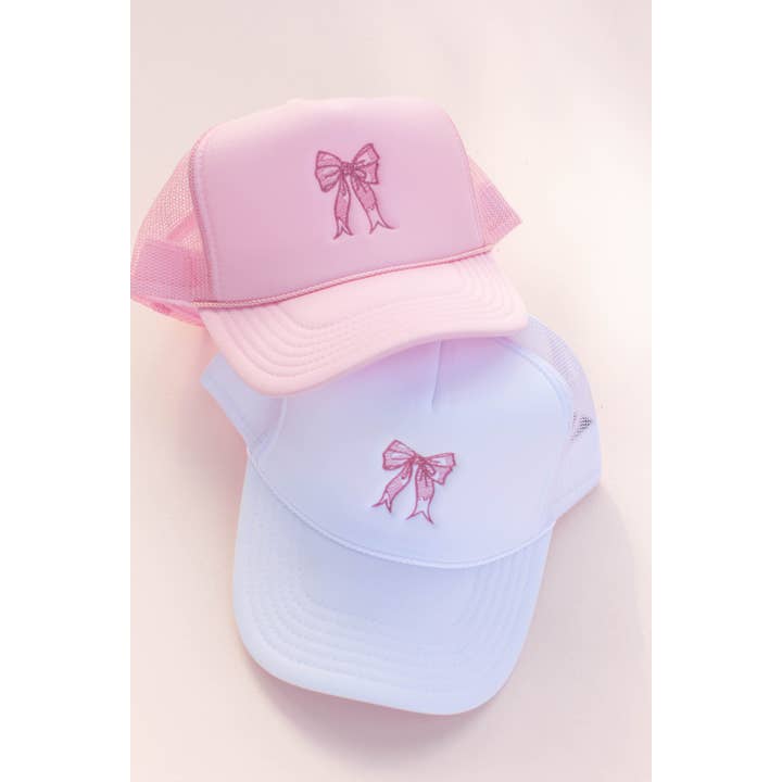 Space 46 Wholesale - Wholesale Trucker Hat - Women's - Kids or Adults Coquette Bow Embroidery Trucker Hat Cap