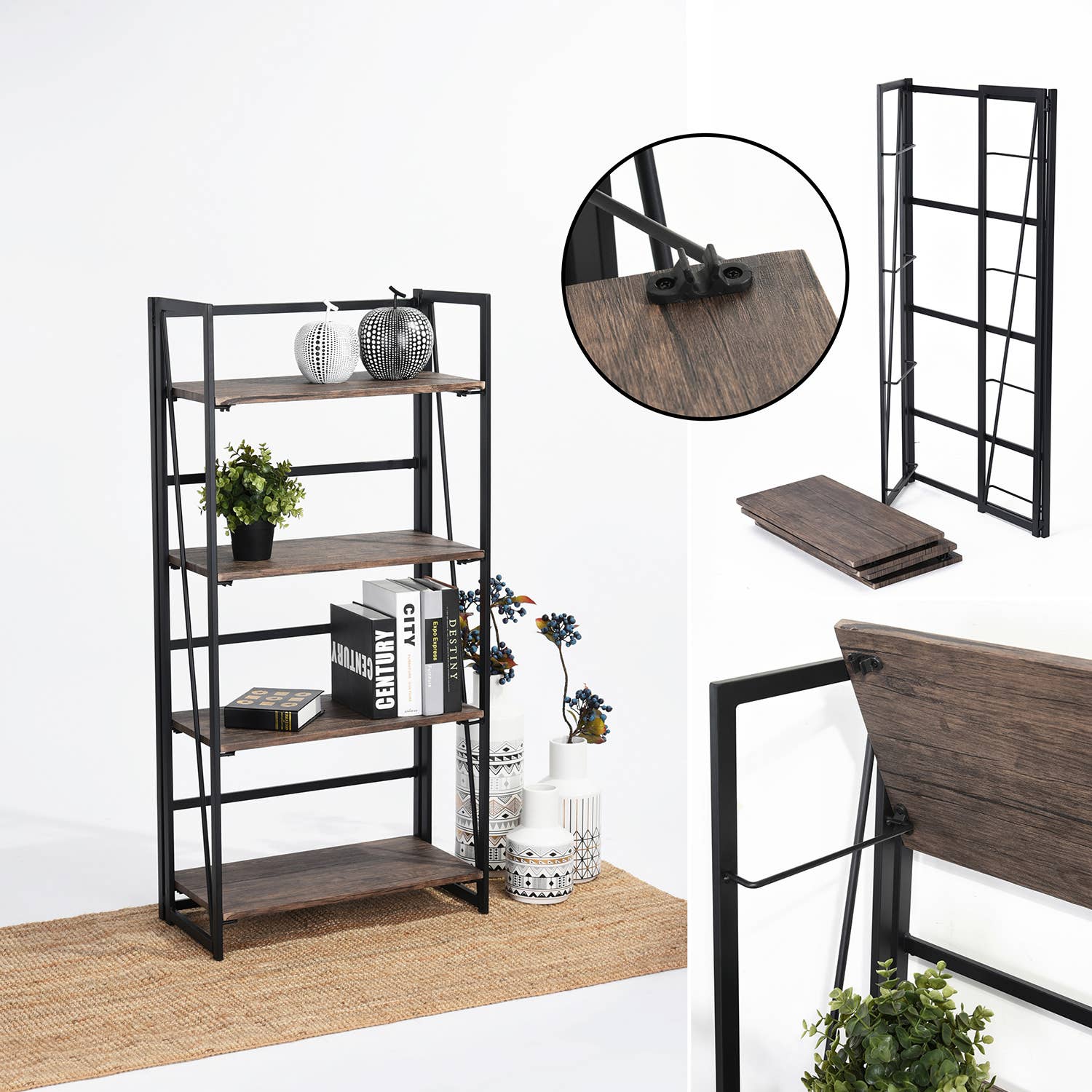 39F Inc. - Vente Bibliothèques - Étagère industrielle à 5 niveaux sans vis5