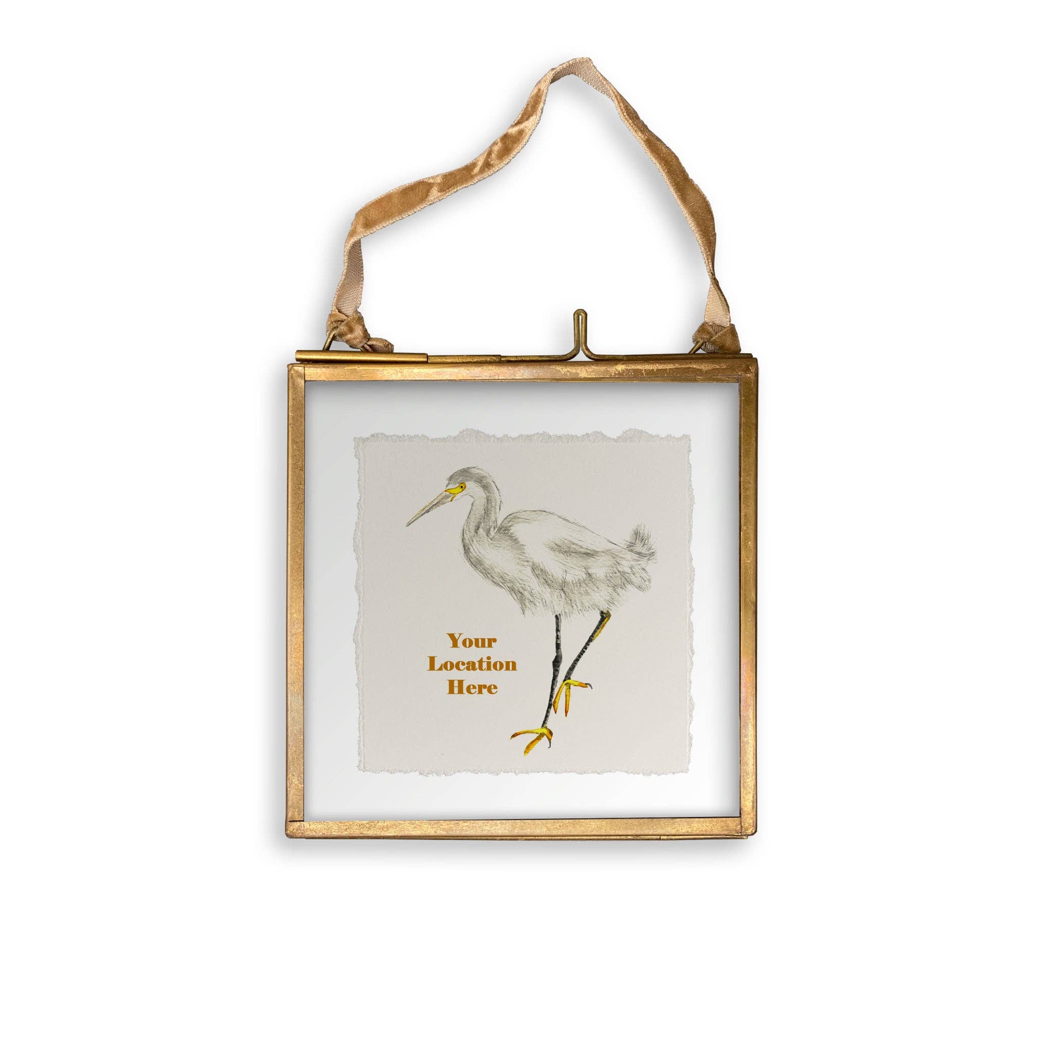 French Graffiti - Wholesale Tea Towel - Egret with Location12