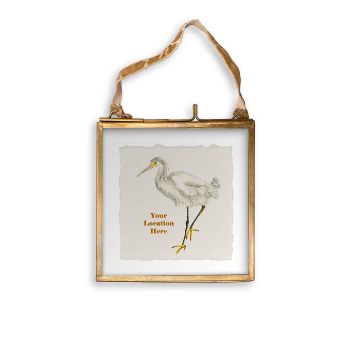French Graffiti - Wholesale Tea Towel - Egret with Location12