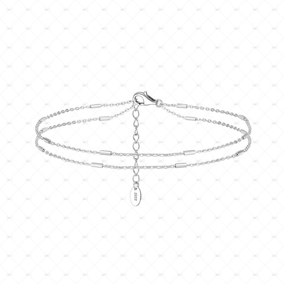 Gioiellin - S925 Silver Jewelry - Wholesale Anklet - S925 Silver 14k Gold Plated Double Layer Anklet0