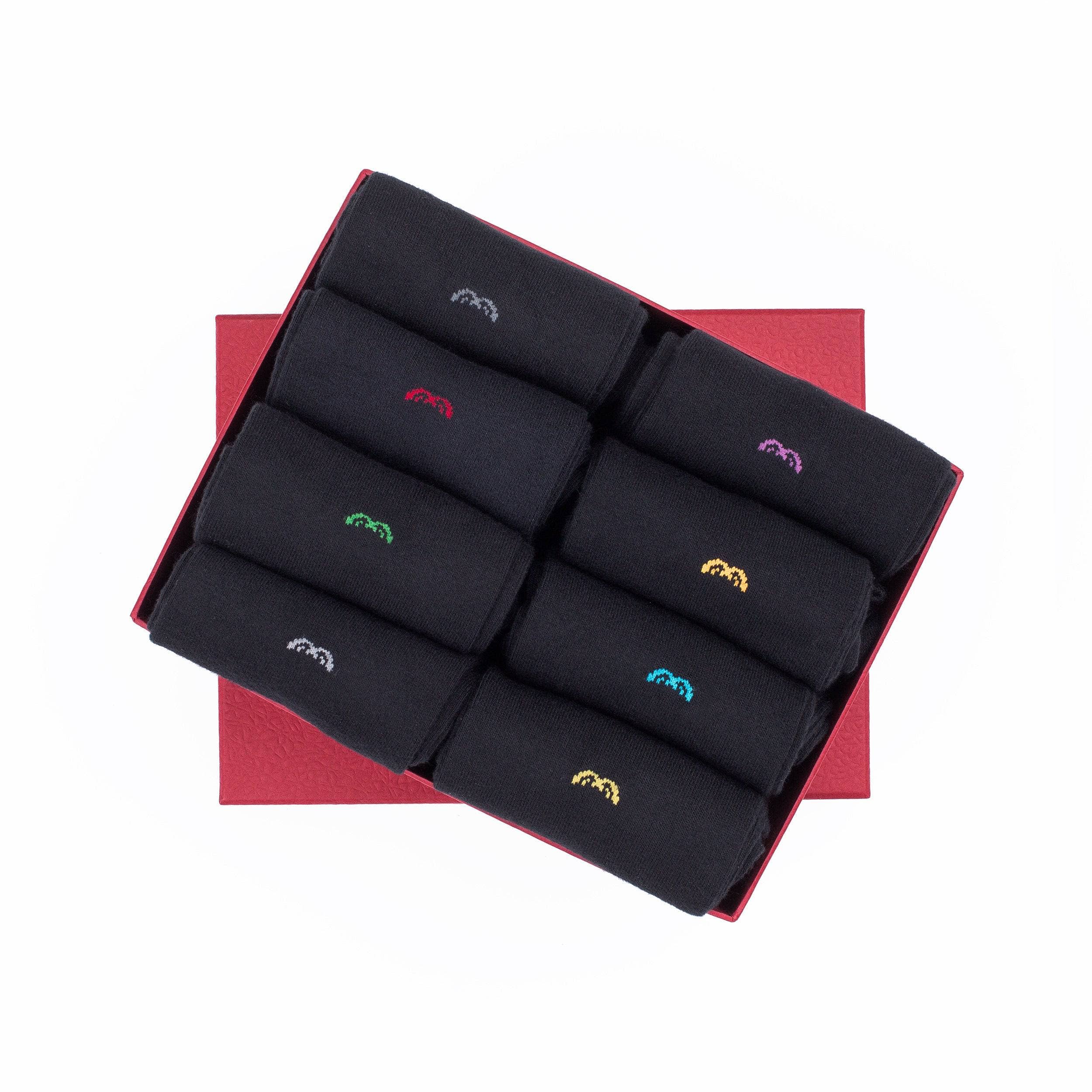 Bambooven - Wholesale Socks - Men's - Men’s Bamboo Dress & Trouser Socks 'Black" 8-Pack - 6331