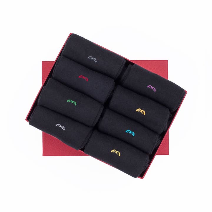 Bambooven - Wholesale Socks - Men's - Men’s Bamboo Dress & Trouser Socks 'Black" 8-Pack - 6331