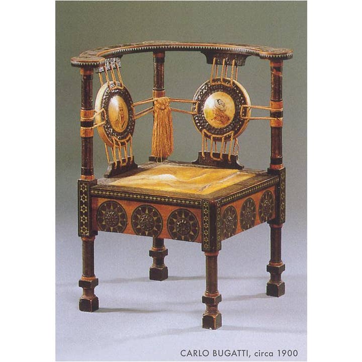 Found Image Press - Vente Assortiments de papeterie/cartes - Carte de vœux AD-144 Chaise de camp romaine Carlo Bugatti