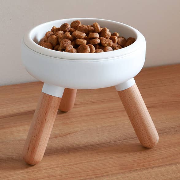 Pets So Good - Wholesale Pet Bowl - Cat/Dog - Oreo Elevated Pet Table Wood . Beech . Tall