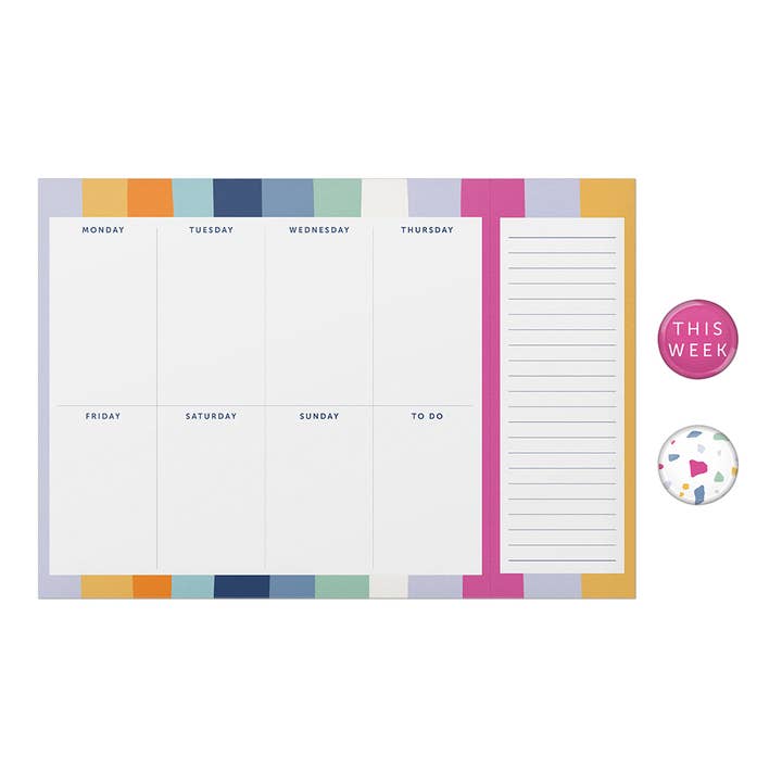 Busy B - Wholesale Planner - Weekly Planner Pad, Week To View, Organiser, Multi Stripe