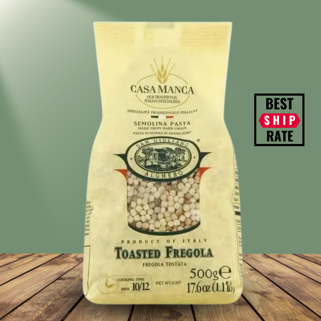 Casacella Foods - Wholesale Pasta - Casa Manca San Giuliano Toasted  Fregola Sarda Pasta 17.6oz 0