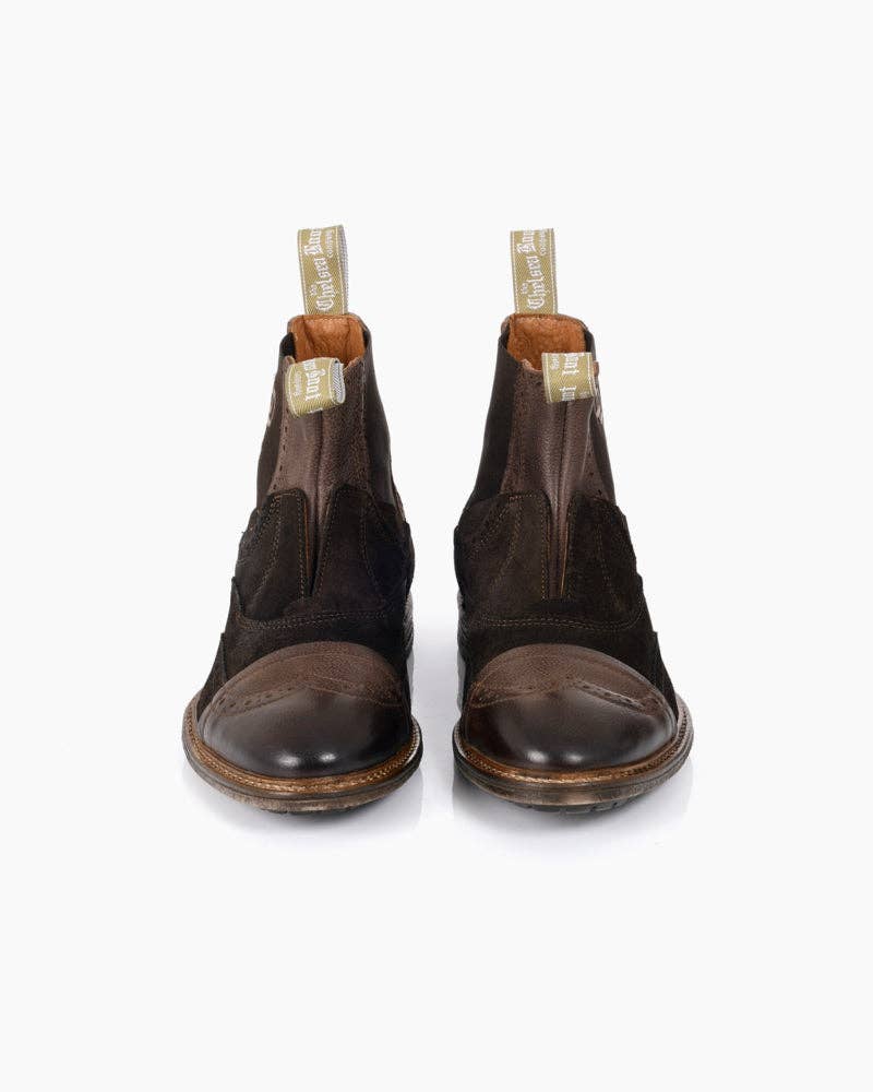 Men's No Lace Boot | Brown Leather and Suede Combo for wholesale on Faire3