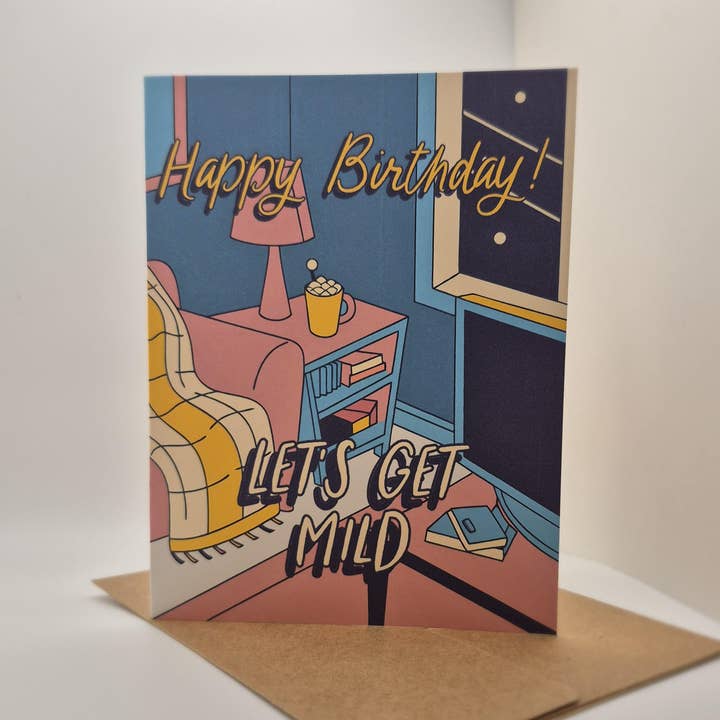 Funny "Let's Get Mild" Birthday Card: Low Key Celebration for wholesale by Push the Envelope Cards