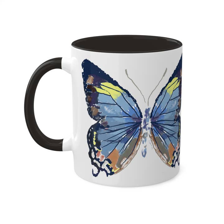 Blue Cava - Wholesale Coffee Mug - Butterfly Two Tone Mug, 11 oz. & 15 oz. Â (Multiple Colors)
