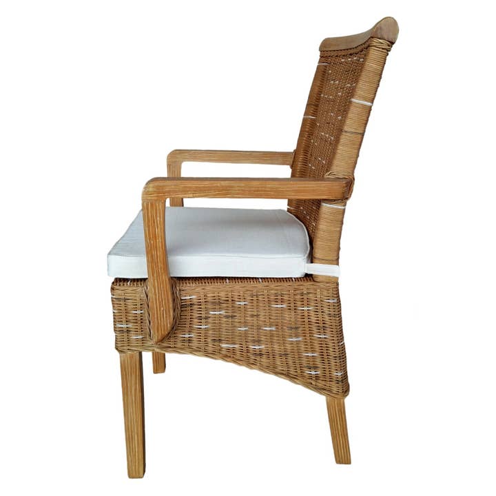 Voglrieder - Wholesale Chair - Dining room chairs set with armrests 2 pieces rattan chair brown8