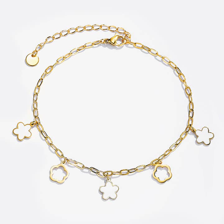 BYREN | ÉLINE L'ATELIER – Pulseira de tornozelo por atacado – Pulseiras de tornozelo em aço inoxidável 624AQ06