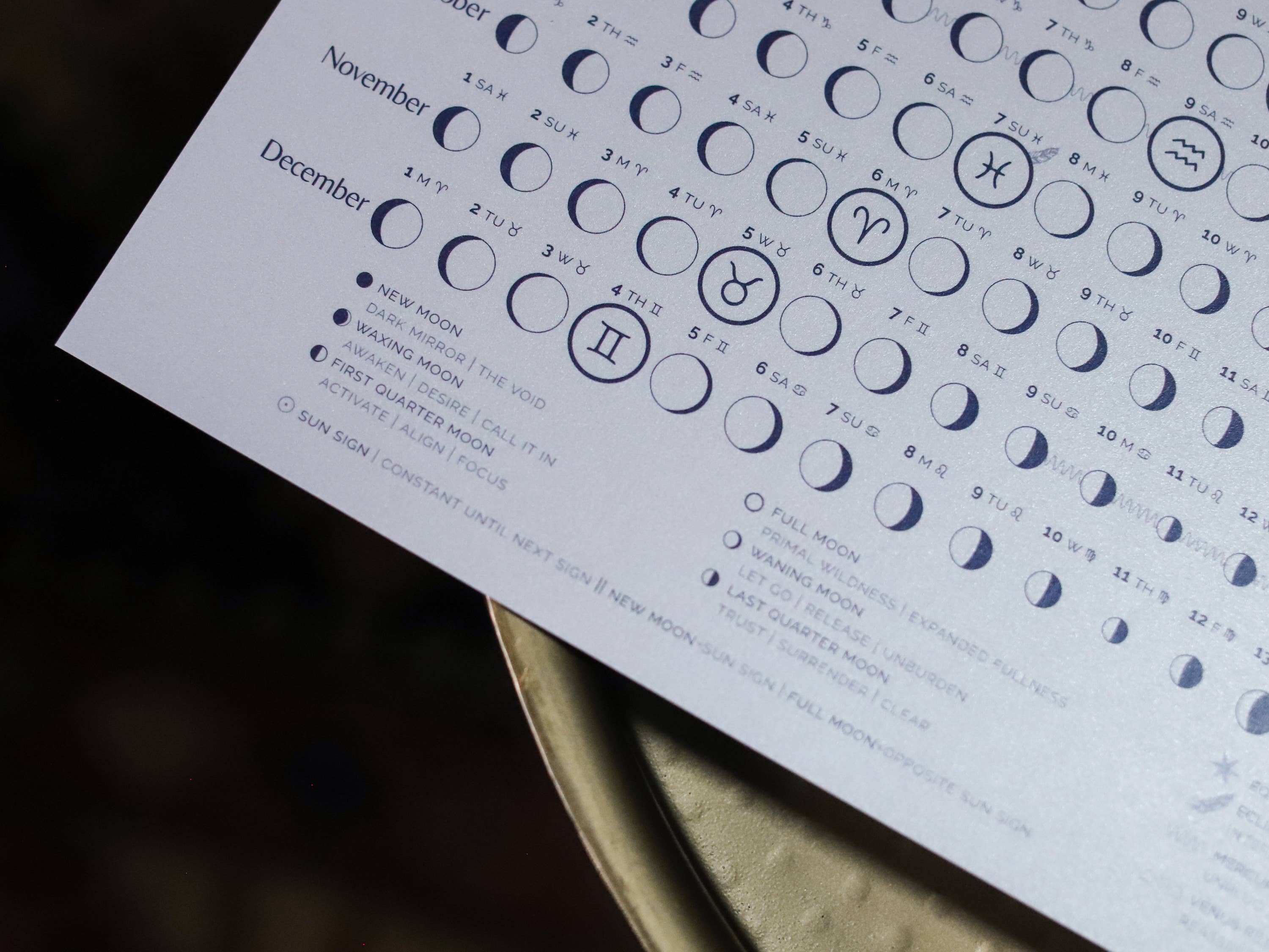 Taming the Tangle - Wholesale Calendar - Twilight 2026 Moon Calendar poster, limited edition4