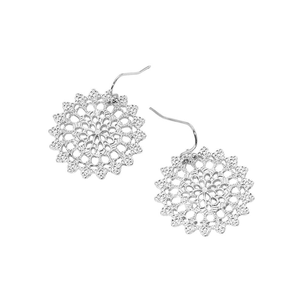 Sensibling Corp. - Wholesale Dangle Earrings - Metal Filigree Round Dangle Earrings
2