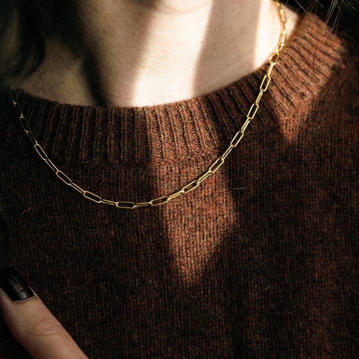 Eaarthbones Jewelry - Wholesale Link & Chain Necklace - Thin Paperclip Chain