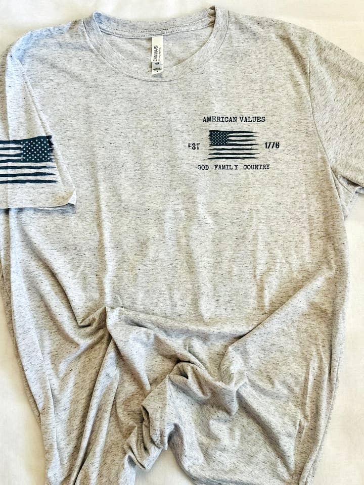 American Values Christian Americana T-shirt til mænd for engroshandel hos Only Grace Company