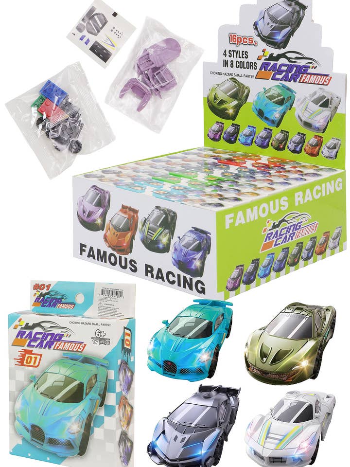 Racing Car Diy Building Block - 16 Box for wholesale by Cap Zone