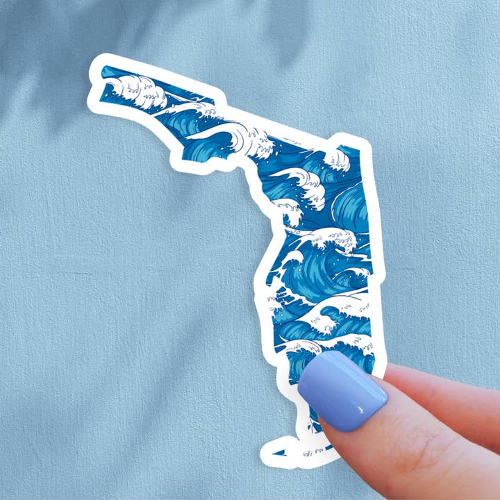 Florida Waves State Sticker for wholesale by The State Stickers