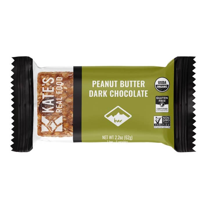 Kate's Real Food Peanut Butter Dark Chocolate Oat Bar 2.2oz for wholesale by Righteous Felon Craft Jerky