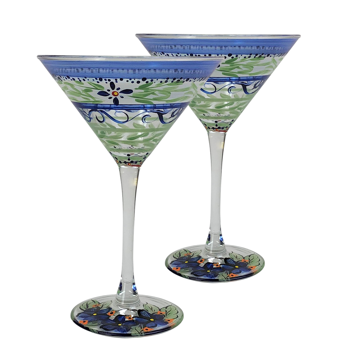 Golden Hill Studio – wholesale Cocktail-/likörglas – Barcelona Blue Martini Glasögon8
