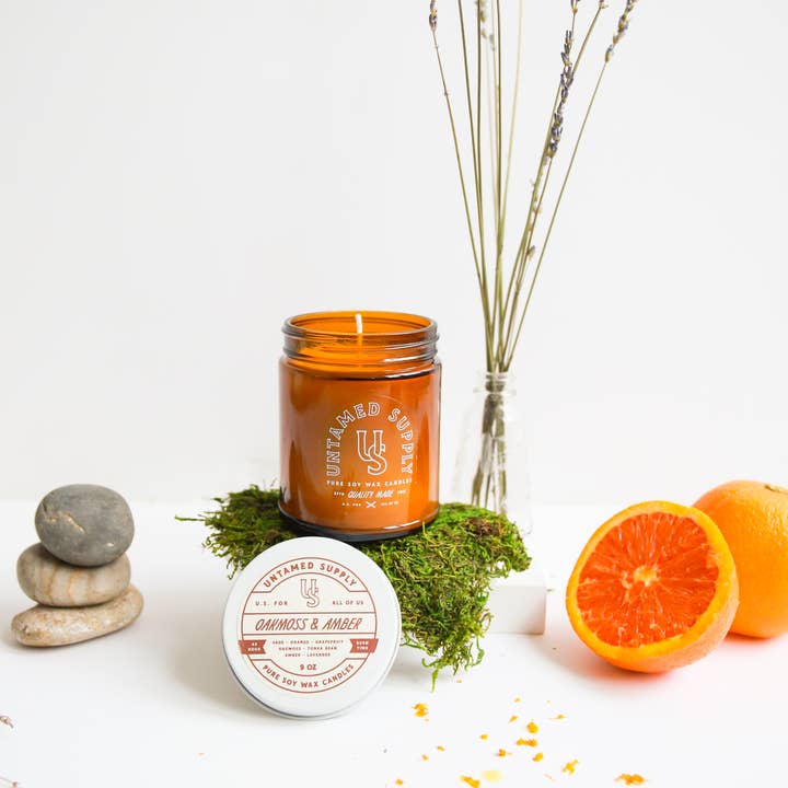 Untamed Supply – wholesale Jar/filled candle – Oakmoss and Amber Candle1