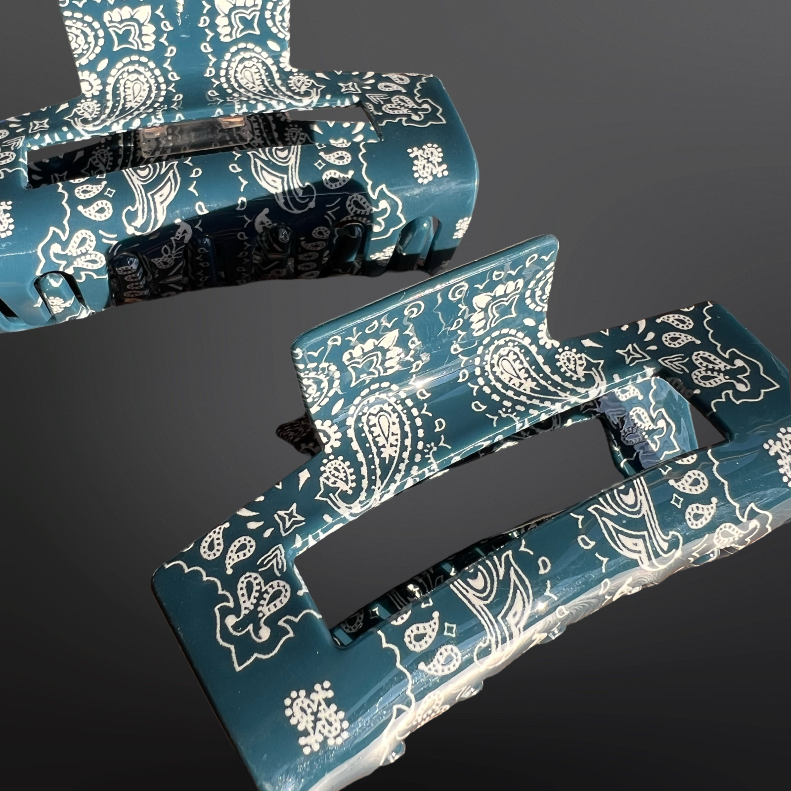 Westrian International - Vente Pince à cheveux – femme - Pince à cheveux imprimée bandana paisley occidental0