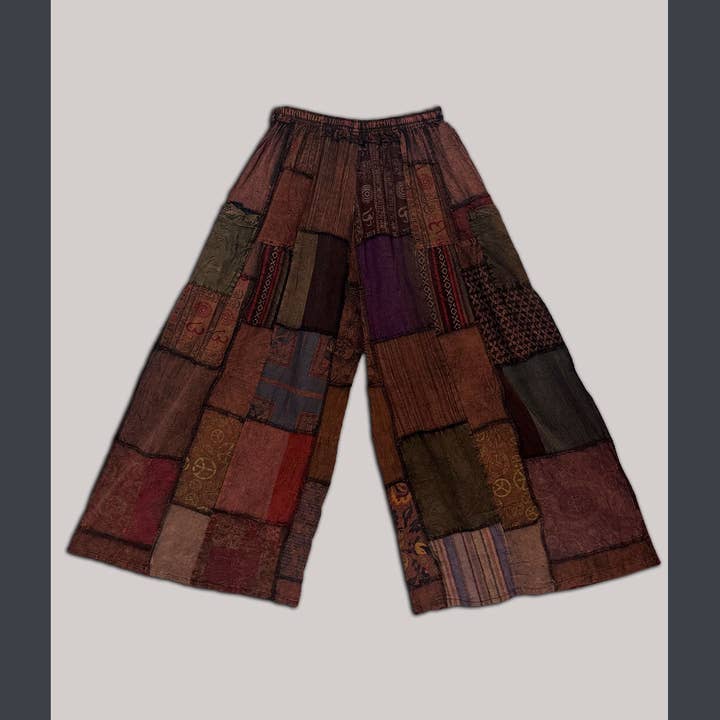 Cotton Patchwork Super Wide Leg Pants for wholesale by Jayli Clothing
