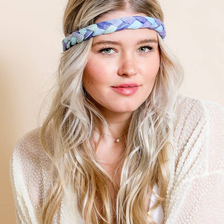 Tie Dye Braided Headwrap - Free Spirit Expression and other Purchase Wholesale designer headbands. Free Returns & Net 60 Terms on Faire trending on Faire.