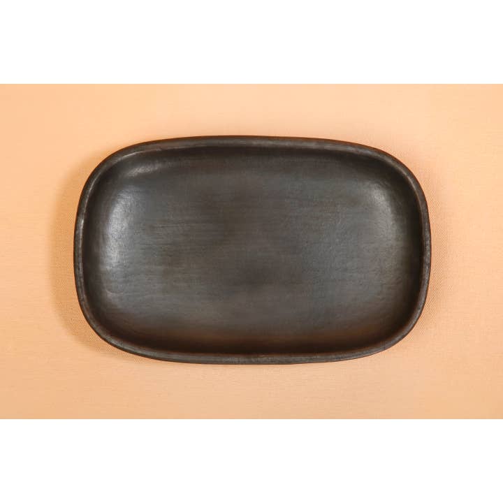 Casa Amarosa - Venta al por mayor Bandejas decorativas - Bandeja de cerámica Earthenware Clay Longpi, 9 x 6 x 1.5 pulgadas3