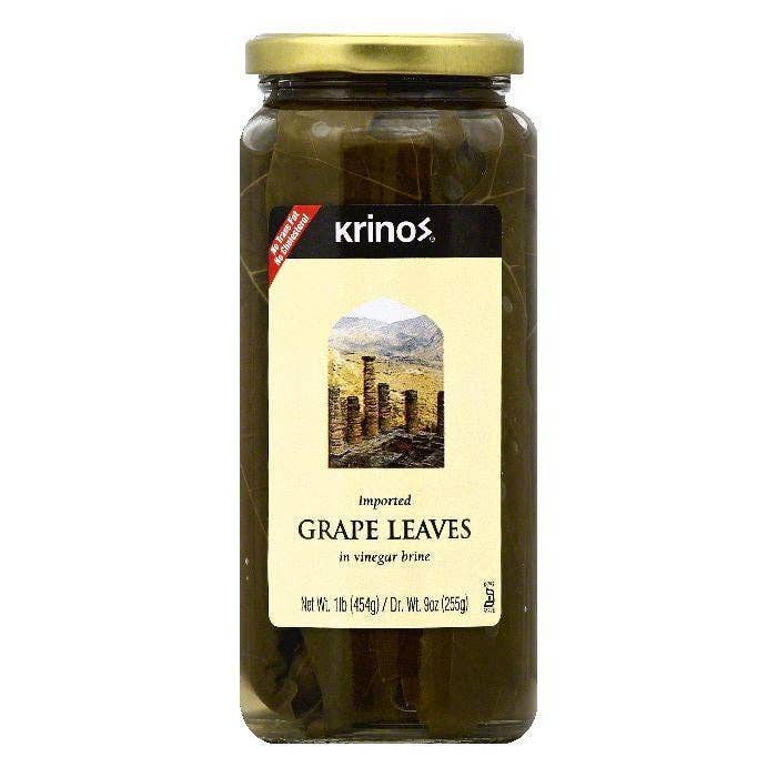 KeHE Distributors, LLC - Wholesale Vinegar - Krinos in Vinegar Brine Grape Leaves, 1 lb