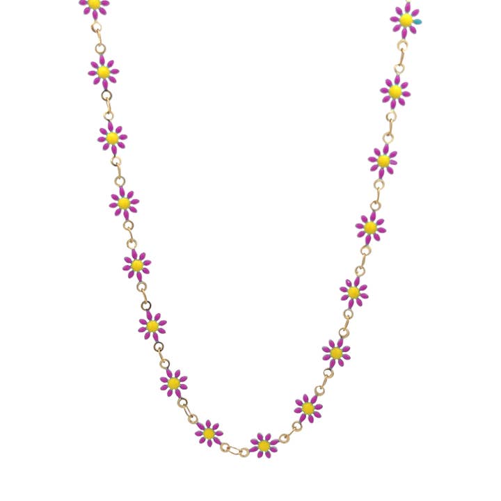 AMORINO SRL - Venta al por mayor Collares con colgantes/abalorios - Collar con margaritas - JN2368F149 ORO5