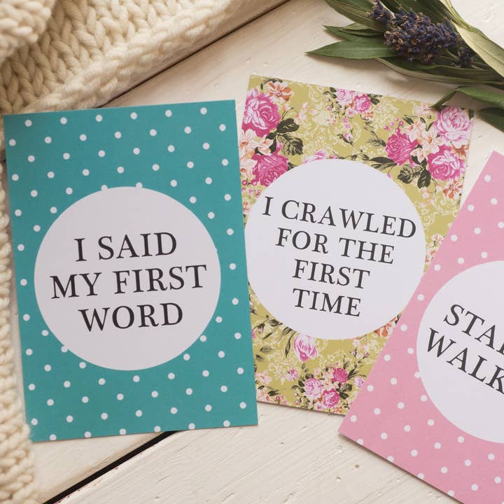 Baby Journey Cards® mit buntem Blumenmuster für den Großhandel von Dios Designs