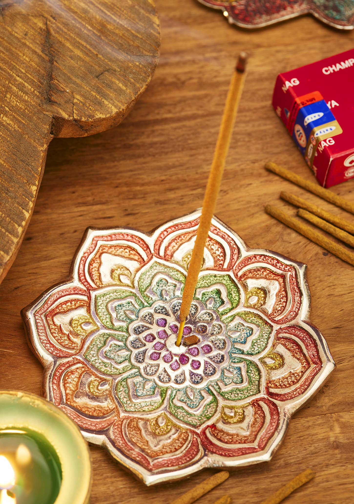 Namaste – wholesale Incense holder – Rainbow Mandala Incense Holder