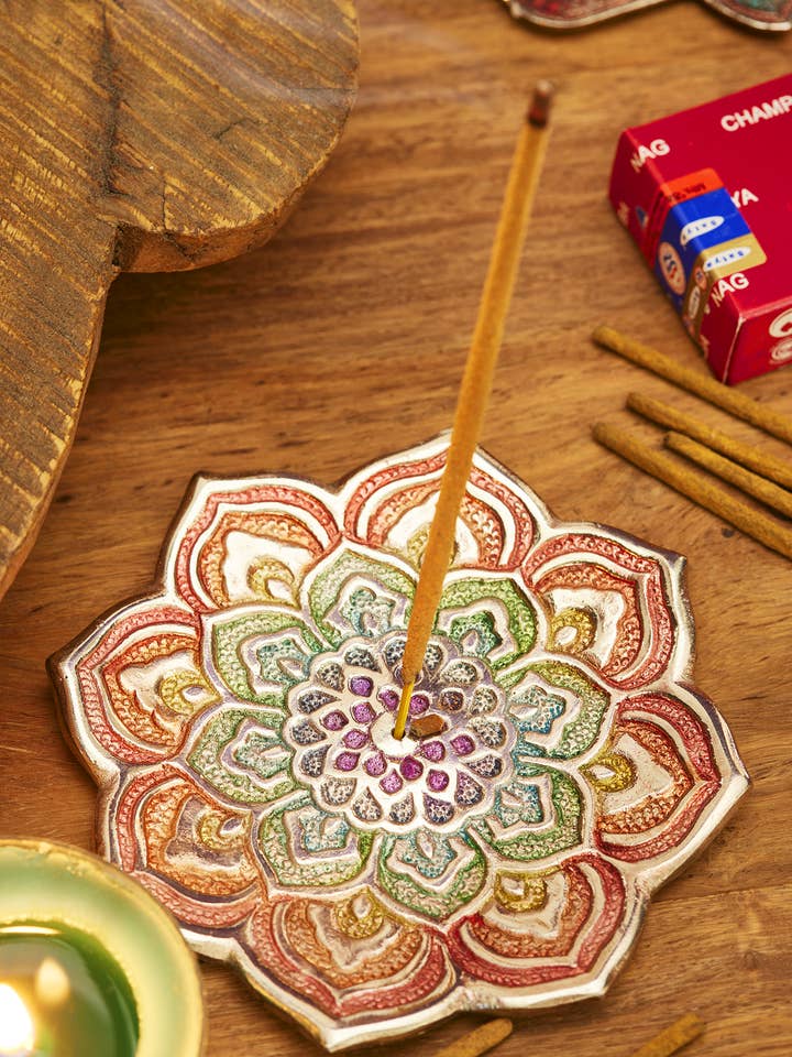 Porta Incenso Mandala Arco-Íris por atacado de Namaste