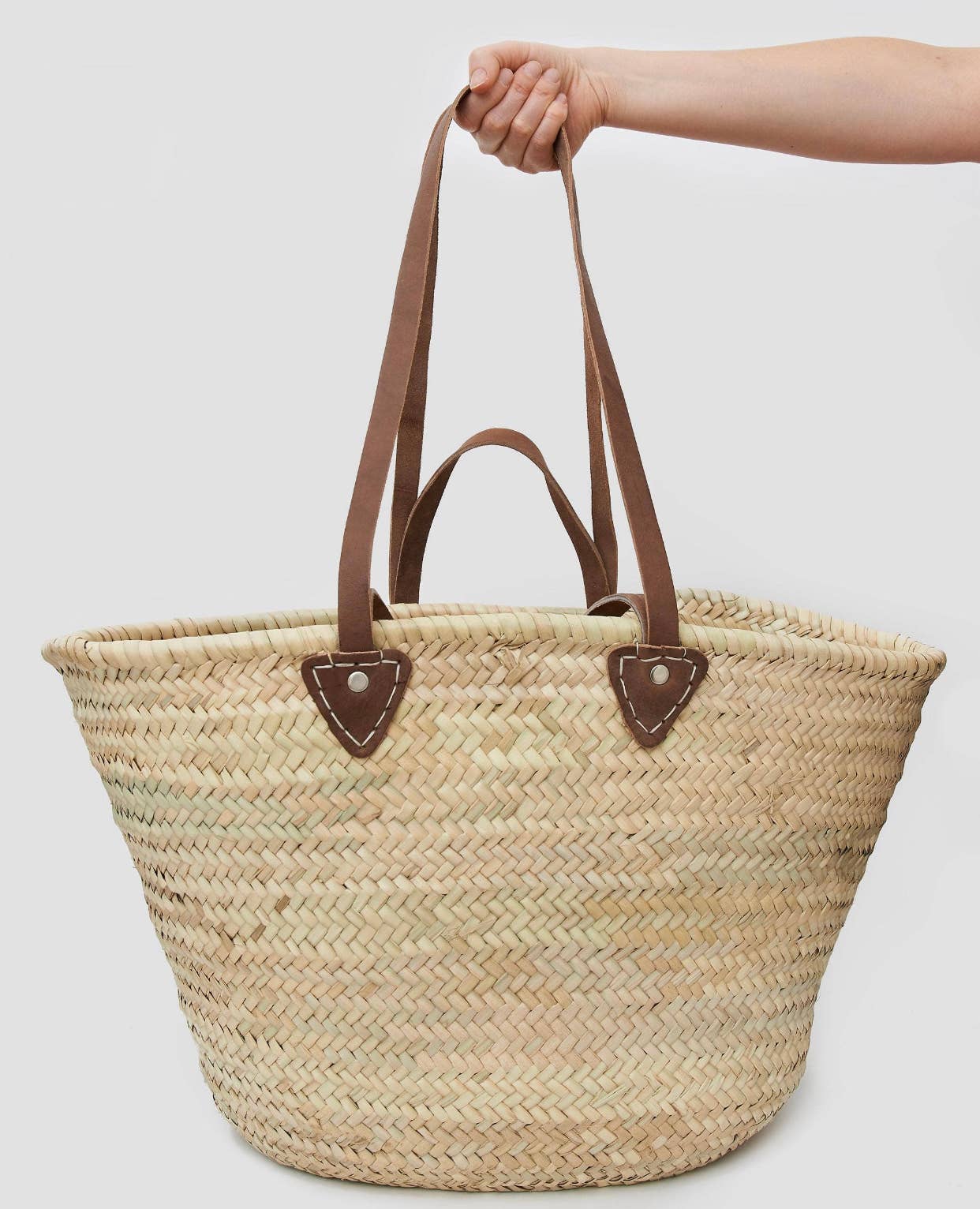 MIRAMAR Store - Wholesale Tote Bag - Women's - Classic Moroccan Woven Market Basket with Leather Straps4