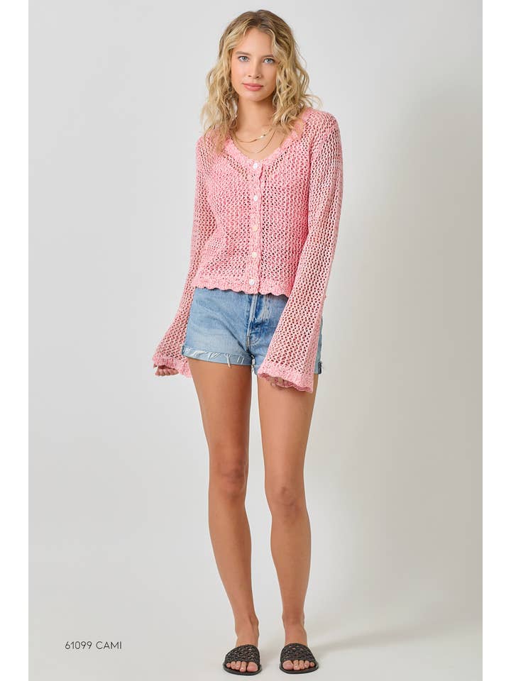 Mystree - Wholesale Cardigan - Women's - 61100 Crochet Style Knit Cardigan 26