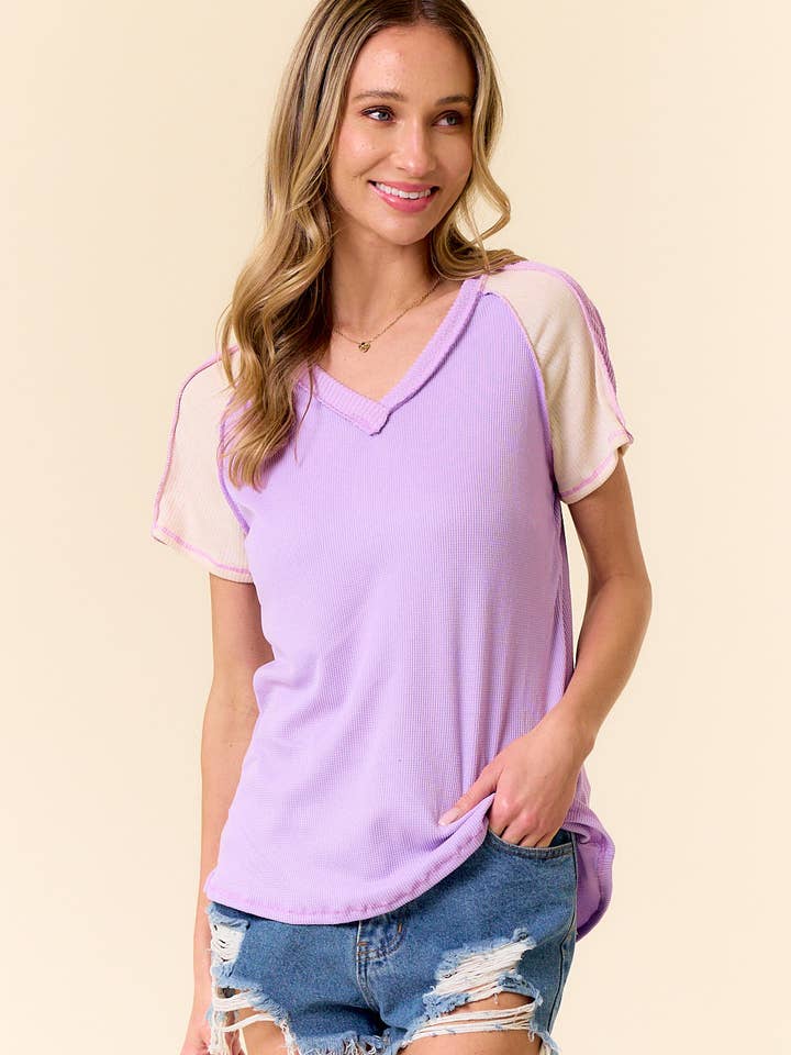 lovely melody - Wholesale Knit Top - Women's - LMT3878-Clarissas Color block top25