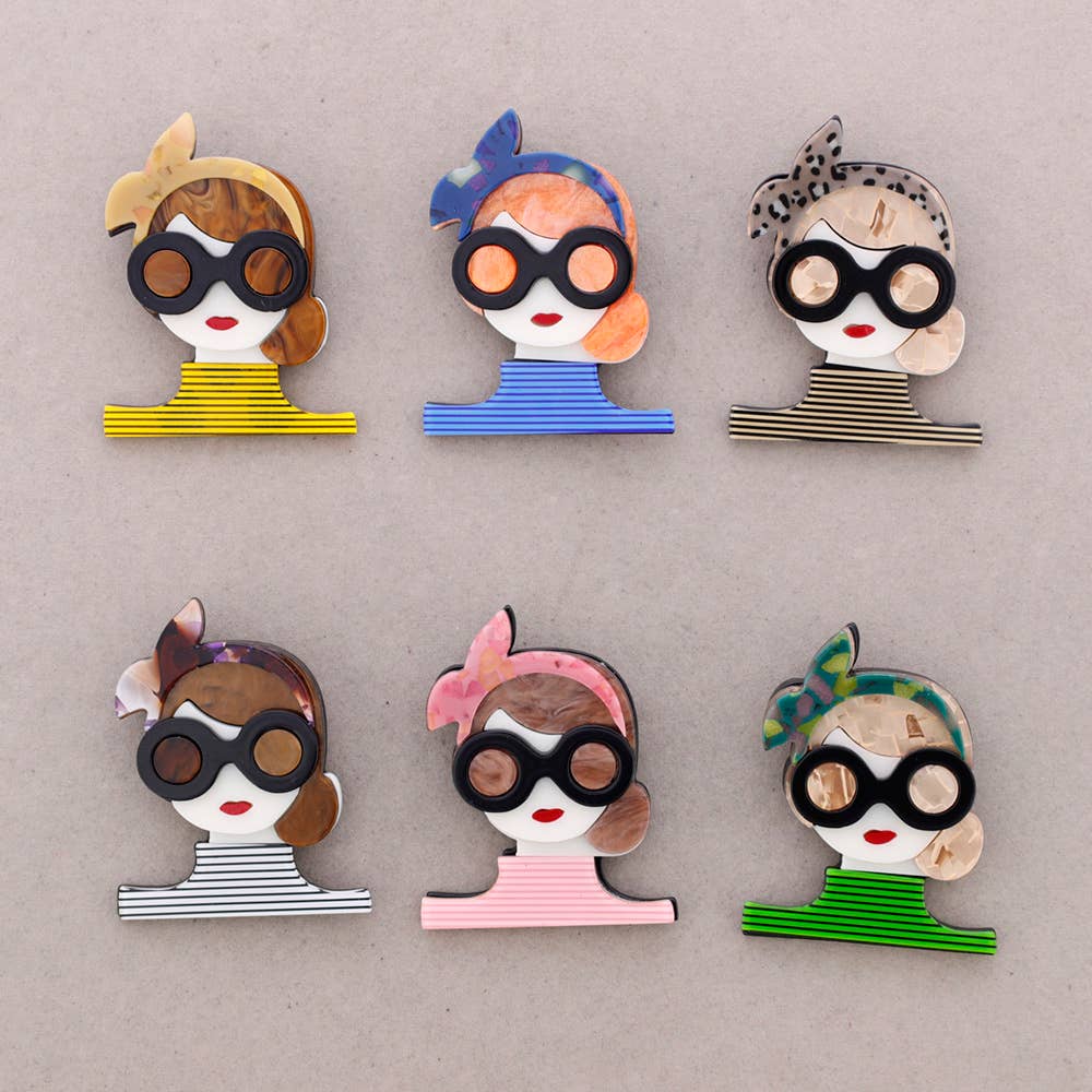 Sonata - Wholesale Snap Jewelry - Small Resin Brooch (C)6