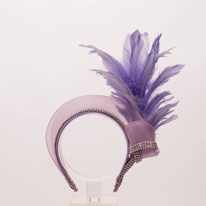 KaKyCo - Wholesale Fashion Headband - Women's - Feather, Rhinestone, Crinoline Embellished Headband | AJ849H6