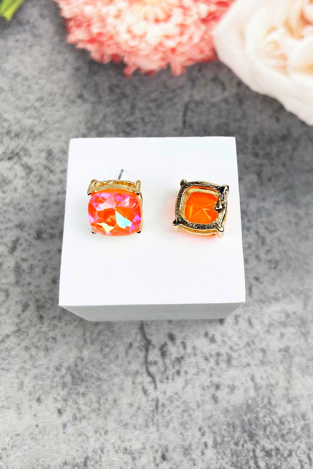 JHP Collection - Wholesale Stud/Post Earrings - VARIETY COLORS OF SEMI PRECIOUSGLASS POST EARRINGS22