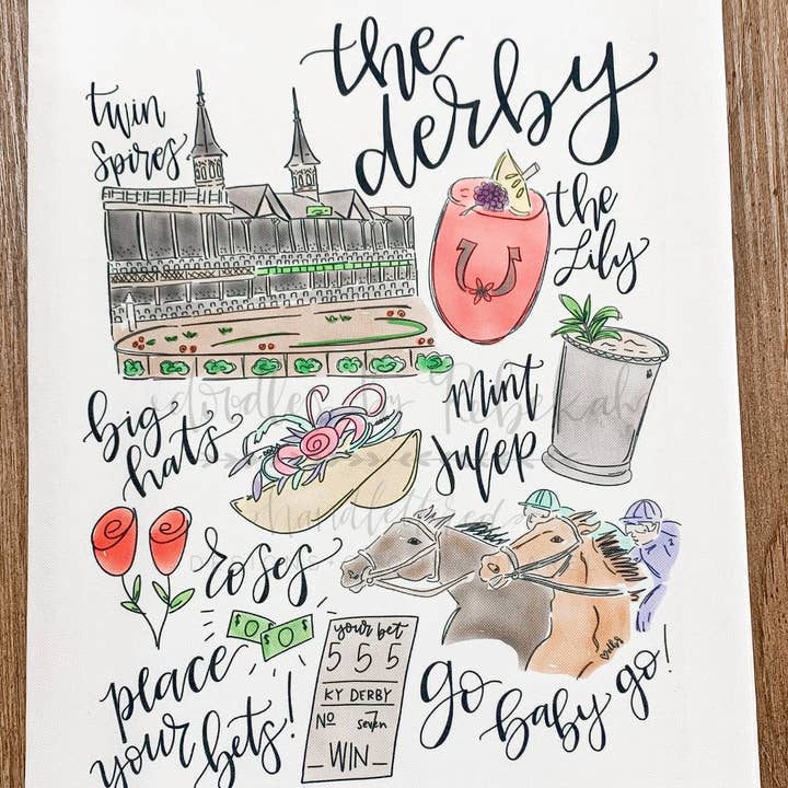 Toalha de chá Derby por atacado de Doodles By Rebekah