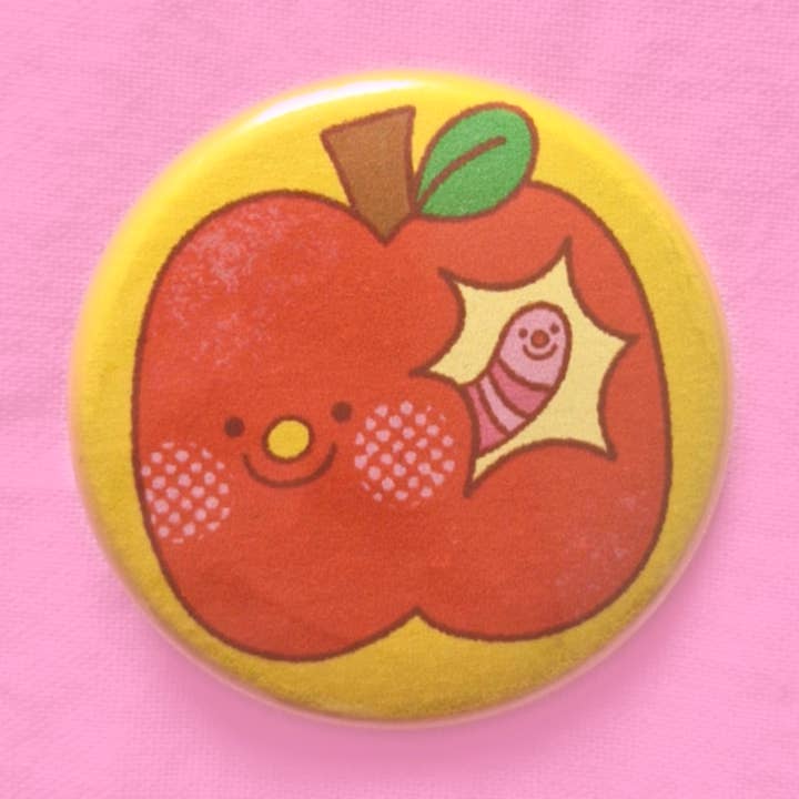Badge bouton pomme pour la vente par Iris Otto Illustration