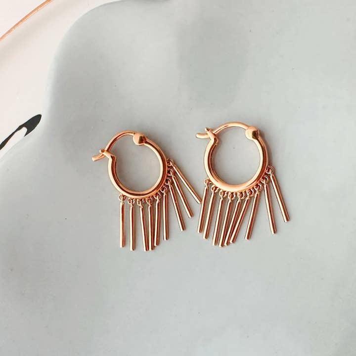 Honeycat Jewelry - Wholesale Hoop Earrings - Fringe (With Benefits) Hoops