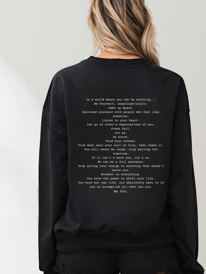 In a World where you can be anything Crewneck for wholesale by Perfectly Imperfect Designs