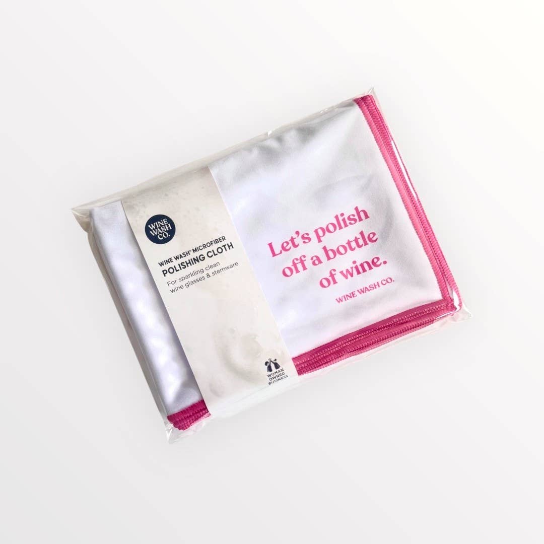 Wine Wash Co. - Wholesale Cleaning Cloth - Microfiber Polishing Cloth - Pink1