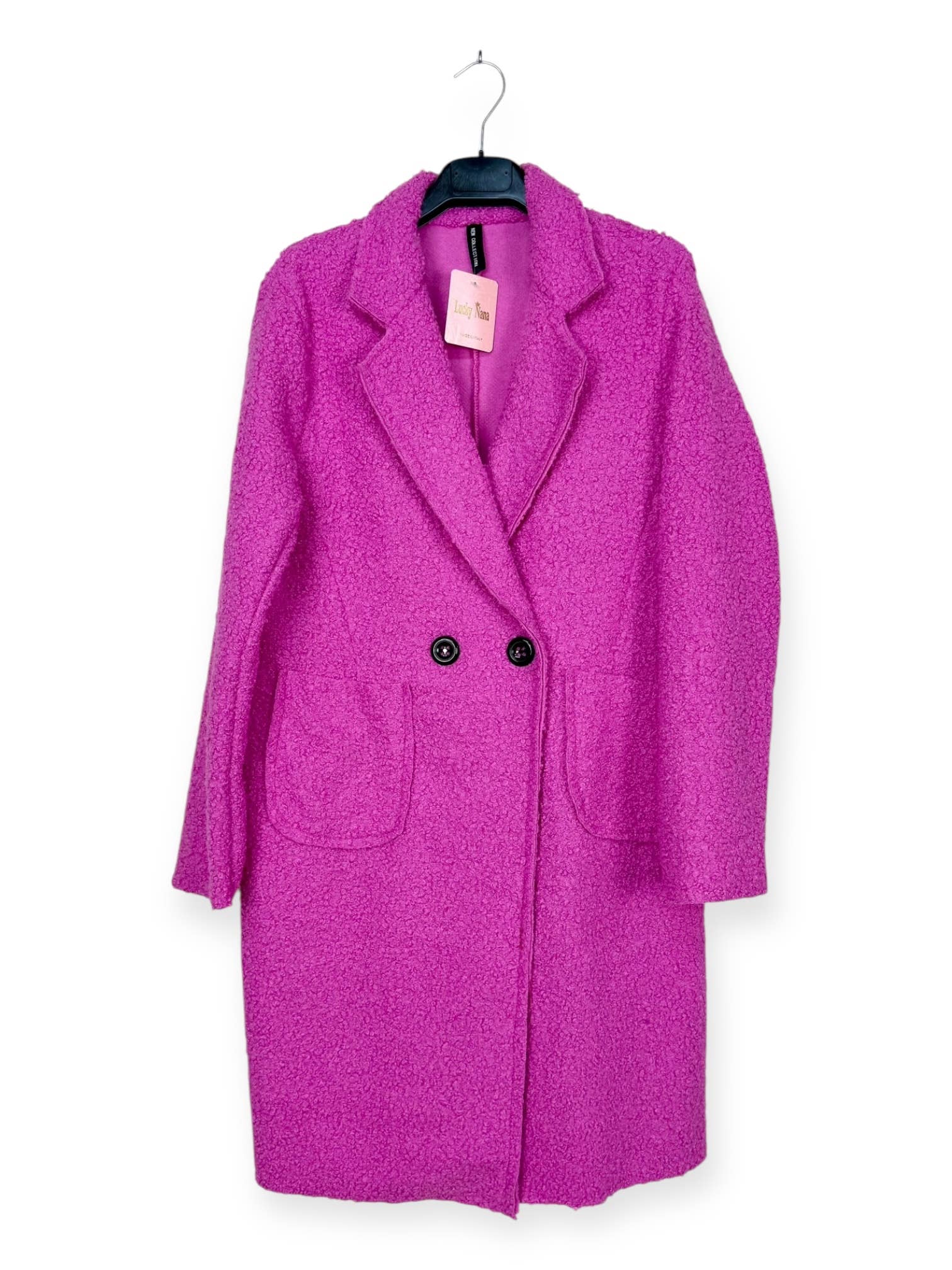 Lucky Nana – Großhandel Mantel - Damen – AH 2083 - Zweiknopf-Mantel aus Bouclé34