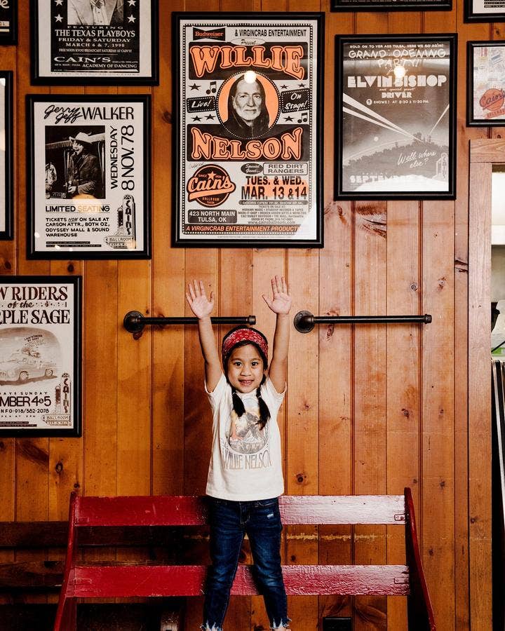 LivyLu - Wholesale Screen Printed T-Shirt - Kids - Children's Willie Nelson In the Sky Oatmeal Graphic Tee9