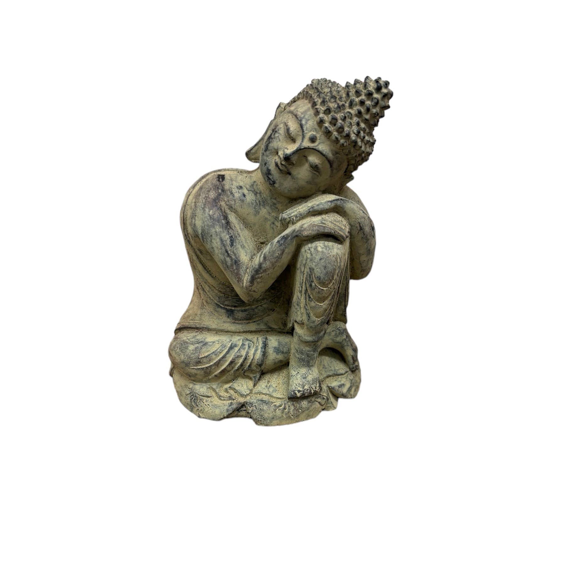 Asia West - Wholesale Sculpture - Buddha Statue Relaxing-Green, Brown, Grey (4/3/5"h)8
