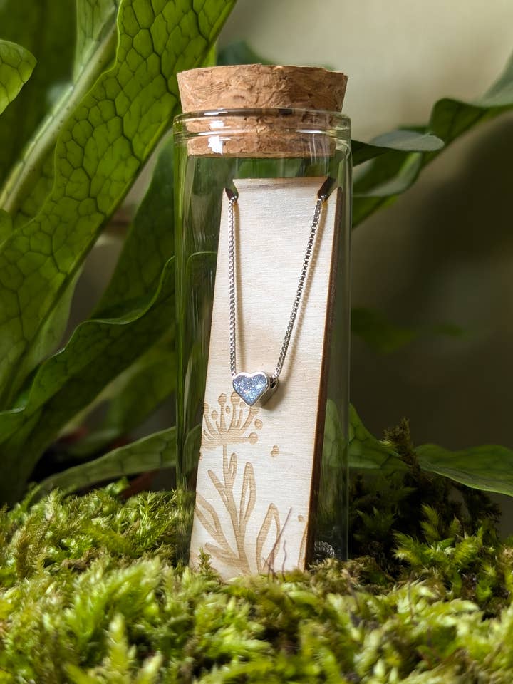 Minimalistic Heart Sterling Silver Necklace for wholesale by Banksia Botanicals