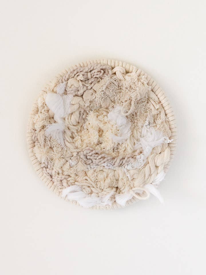 RTS - Forget Me Knot | Round Woven Wall Hanging for wholesale by little oak + co.